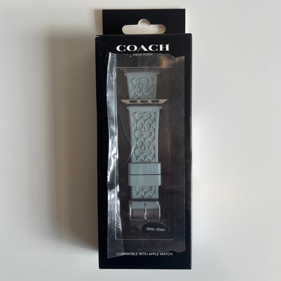 NEW Coach Apple Watch Band Blue NIB - Picture 6 of 9